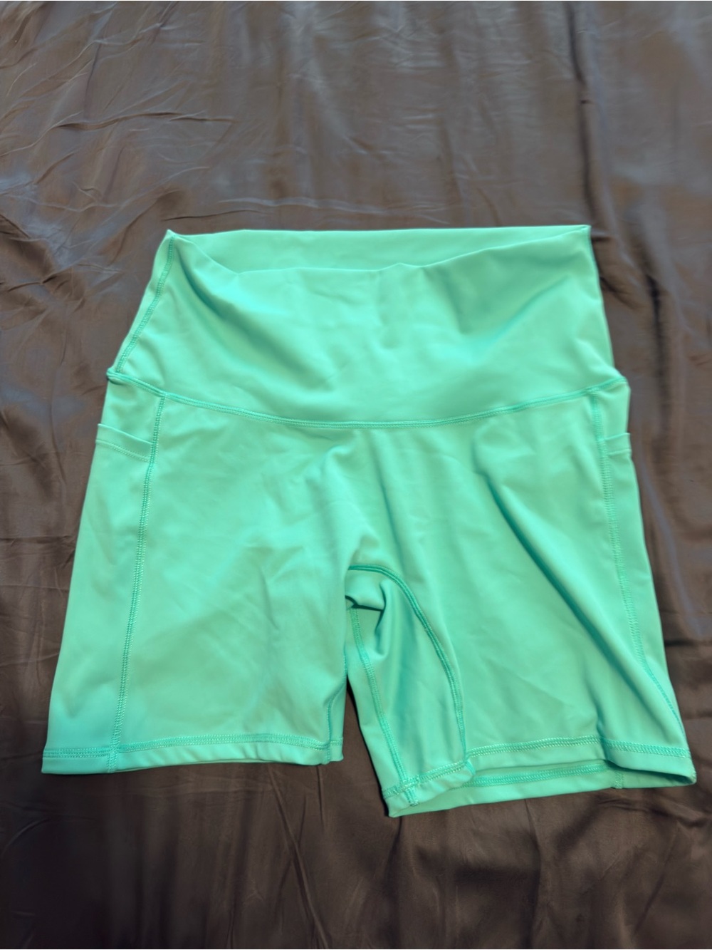 moana bikini Mint Green High-Waist Athletic Bike Shorts